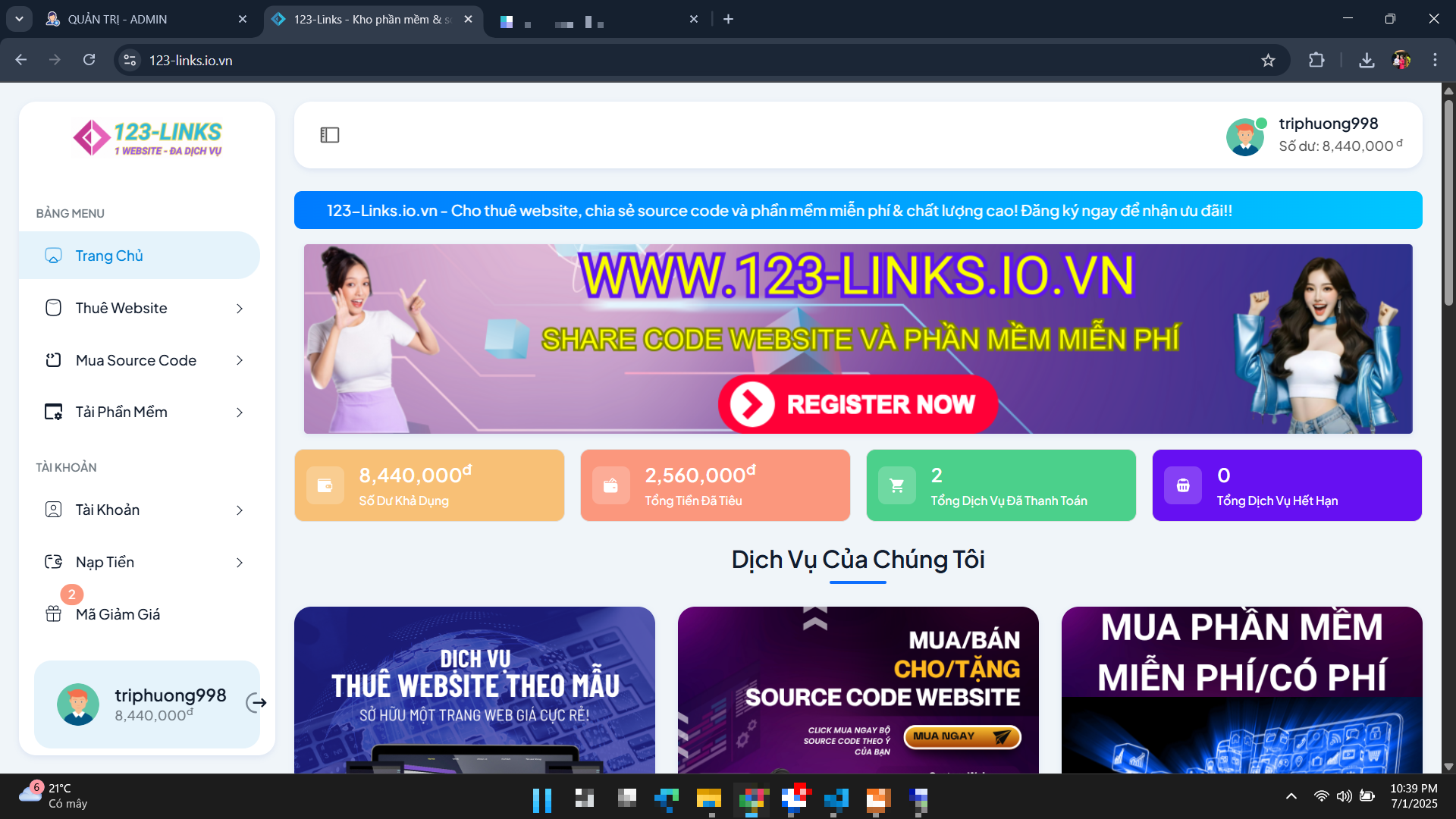 Shop bán mã nguồn giao diện đẹp, không lỗi, autobank