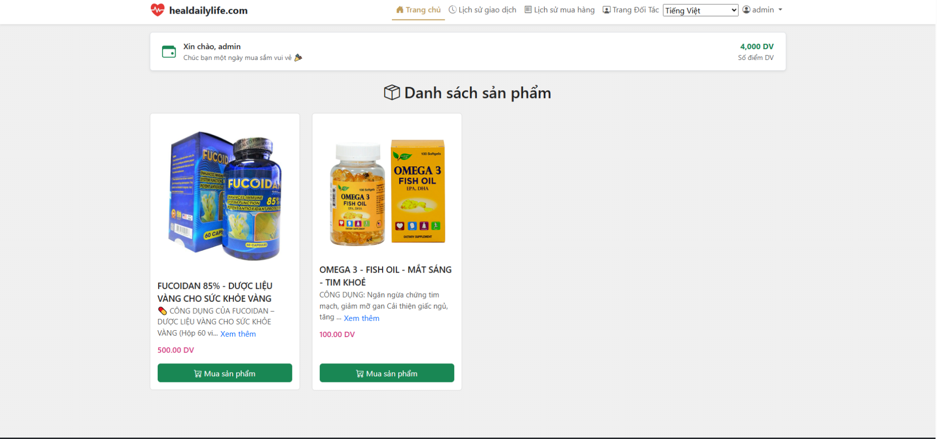 Web Bán Sản Phẩm Hệ Thống MLM